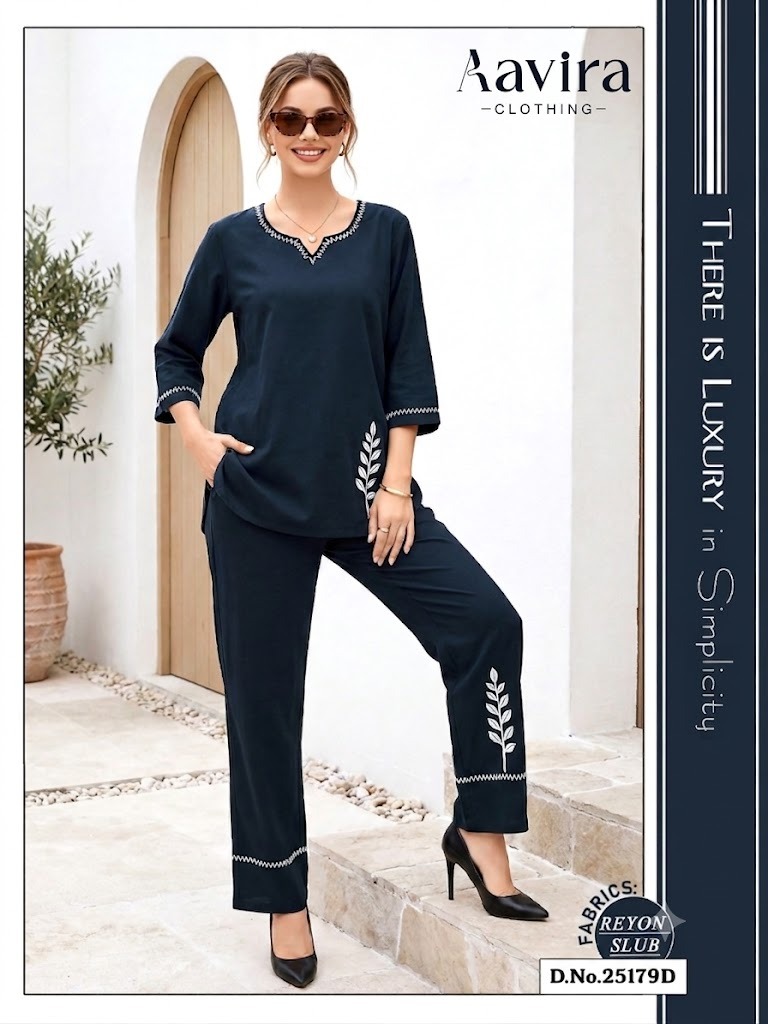 Aavira Embroidered Denim Kurti #2195